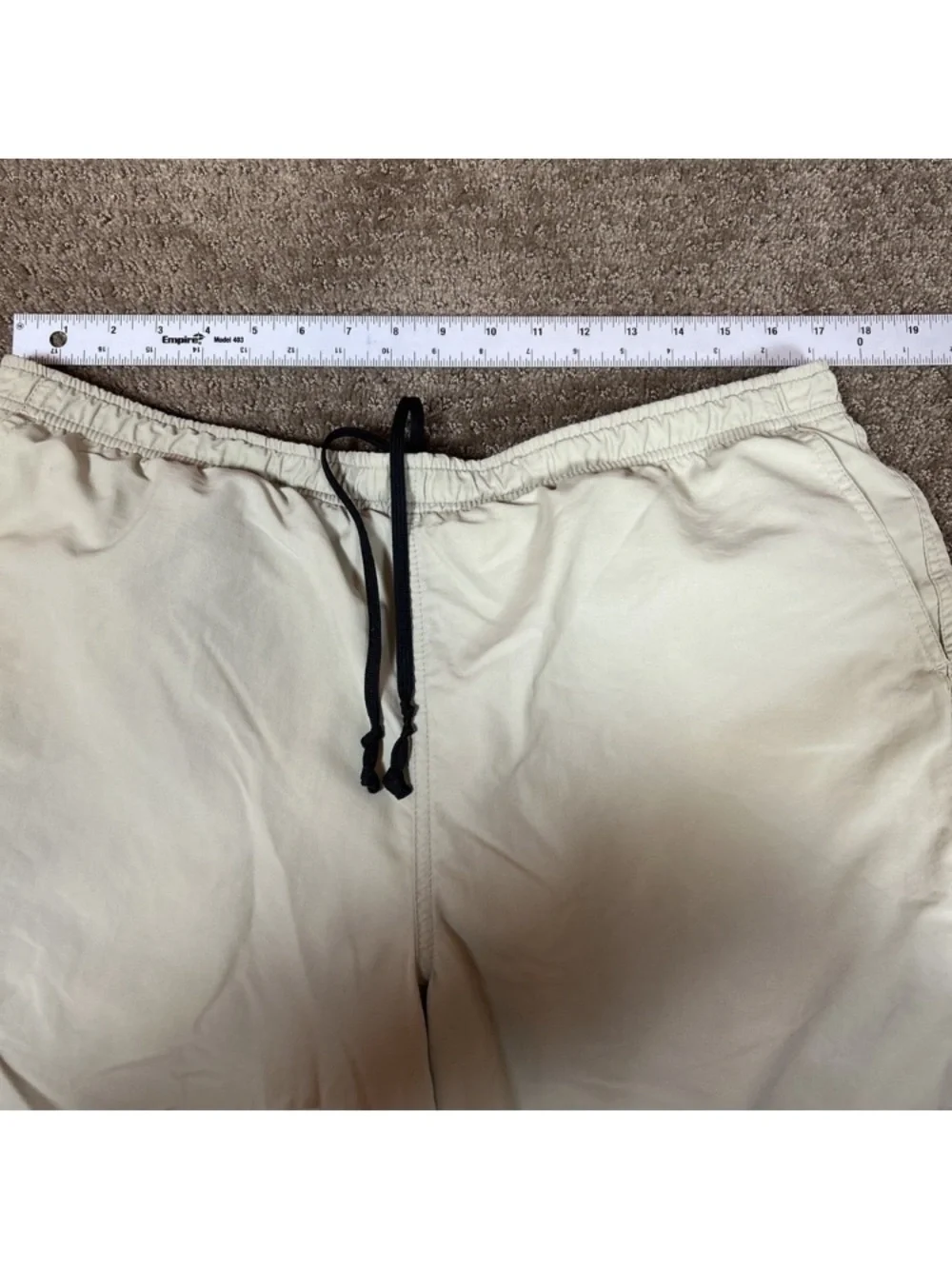 L.L. Bean Men's Drawstring Shorts - Off-White with Black Drawcord